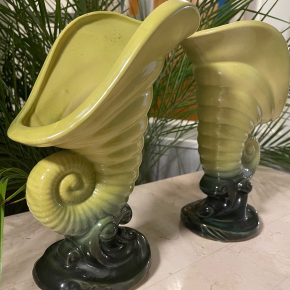 Green Ombré Seashell Vases - Picture 2 of 3